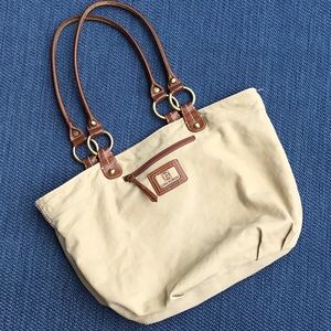 Tan canvas purse Giani Bernini